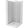 Mexen Pretoria Duo, sprchovací kút s 2-krídlovými dverami 70 (dvere) x 70 (dvere) cm, 6mm číre sklo, chrómový profil + slim sprchová vanička 5cm biela, 852-070-070-01-02-4010