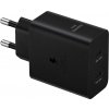 Samsung Dual USB-C 50W Cestovní nabíječka + USB-C Datový Kabel Black