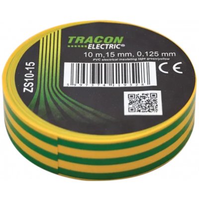 Tracon electric Páska izolačná zeleno-žltá 15 mm x 10 m