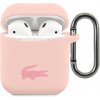 Lacoste Liquid Silicone Glossy Printing Logo puzdro pre Airpods 1/2, ružové 57983108883