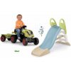 Set šmykľavka a traktor na šliapanie s prívesom Toboggan GM Slide Life Smoby dĺžka šmyku 150 cm s vodnou hrou