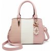 Miss Lulu elegantná kabelka z PU kože s príveskom - ružová