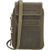 Hide & Stitches Idaho dámska kožená crossbody taška na mobil olivová