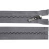 Kostený zips No 5 dĺžka 50 cm s ozdobným jazdcom - šedá oceľová
