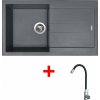 Set Sinks Amanda 860 Titanium + Elasta nerez/čierná