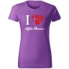 T-ričko I Love Alfa Romeo dámske tričko Farba trička: Fialová, Farba potlače: Biela, Veľkosť: XXL