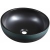 SAPHO - PRIORI keramické umývadlo na dosku, priemer 41cm, čierna/zelená PI039