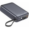 Swissten 20000 mAh s integrovanými káblami USB-C a Lightning vesmírne strieborná