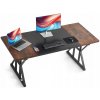VEVOR Počítačový stôl 160x80x75CM Odolný voči škvrnám Hnedý a Čierny