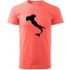 Taliansko obrys - Klasické pánske tričko vyššej gramáže - 2XL ( Korálová )