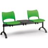 Plastová lavica zelená Visio LC9285Z - podnož čierna, 2 miestna + stolík