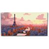 Vymalujsisam.sk Maľovanie podľa čísiel - Západ slnka Paríž – Francúzsko Veľkosť: 40x80cm, Rám: Bez rámu, iba zrolované plátno