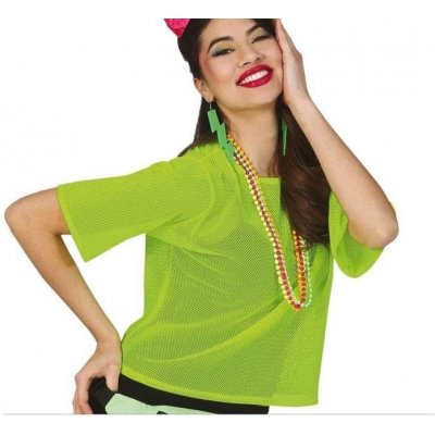 Guirca sieťované retro tričko disco zelené