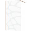 MEXEN/S - KIOTO Sprchová zástena WALK-IN 120x200 cm 8 mm, růžové zlato, biely vzor 800-120-101-60-97