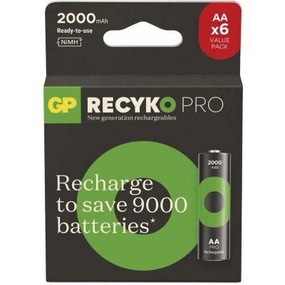 GP ReCyko Pro Professional HR6 (AA) 2000mAh 6ks B2620V - Nabíjacie batérie