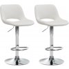 Sada 2 barových stoličiek Camden velvet chrome, krémová