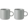 Šálka na kávu 200 ml, sada 2 ks, svetlo šedá, kamenina, Stelton