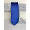 Pánska oceľová modrá saténová úzka kravata - UNI