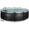 EXIT Toys Frame Pool Ø 450 x 122 cm vr. kartušovej filtrácie - Black Leather Style - 1 ks vrátane schodíkov a sady na opravu vložky