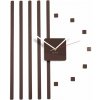 Nalepovacie nástenné hodiny s pruhmi tmavohnedá