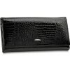 Dámska Kožená Peňaženka DIAMOND Čierna Veľká RFID Pravá Koža DARČEK