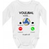 Volejbal volá - Body dojčenské s dlhým rukávom - Dlhý r. do 3 mes ( Biela )