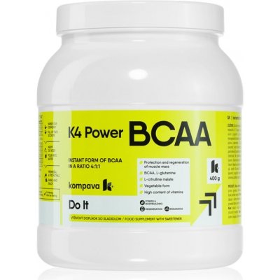 Kompava K4 POWER BCAA 4:1:1 komplex aminokyselín vegan príchuť Kiwi 400 g