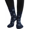 Vlnené termo dámske ponožky v tmavomodrej farbe s bielými vločkam, VYBRAŤ VEĽKOSŤ BIELIZNE 35 - 38