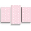 Sablio Obraz - 3-dílný Biele bodky na ružovej - 75x50 cm