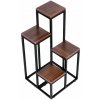 ModernHome PJJPS0011 Stojan na kvety, 4 police, kov + MDF, tmavý orech