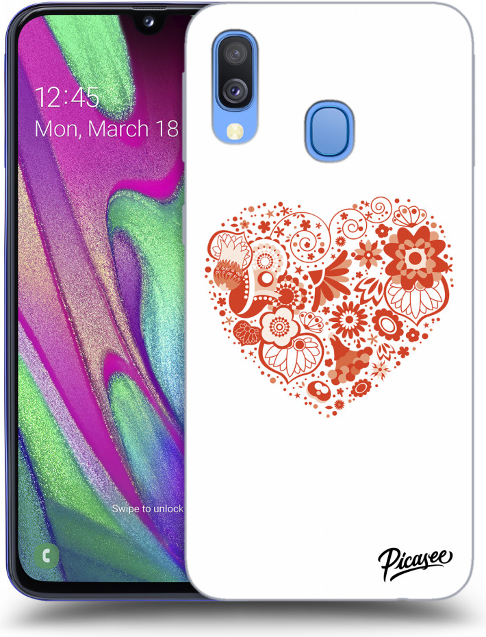 Púzdro Picasee silikónové Samsung Galaxy A40 A405F - Big heart čiré