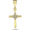 Lillian Vassago Zlatý prívesok krížik so zirkónmi LLV98-GP078Y