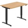 Hobis Pracovný stôl Motion, PO, 2S, 120x70,5-120,5x80 cm, dub/čierna