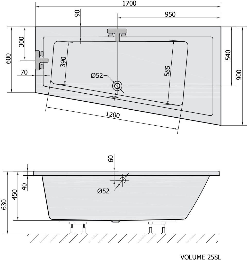 Polysan ANDRA 170 x 90 cm 81511BM