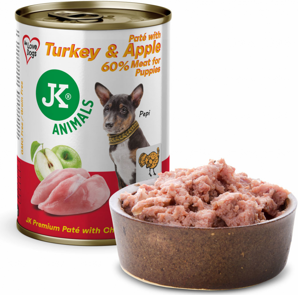 JK Animals Premium Paté with Chunks Turkey & Apple 400 g