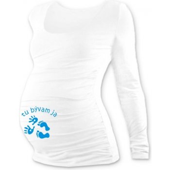 Tehotenské tričko s potlačou DR biele "Tu bývam ja" modré od 25 € -  Heureka.sk