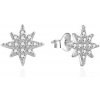 BENETO AGUP3566 - Strieborné náušnice hviezdičky so zirkónmi