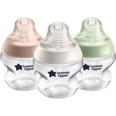 Tommee Tippee Closer To Nature Anti-colic Baby Bottles Set dojčenská fľaša Slow Flow 0m+ 3x150 ml