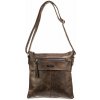 TERESSA dámska crossbody koženková kabelka Tmavohnedá