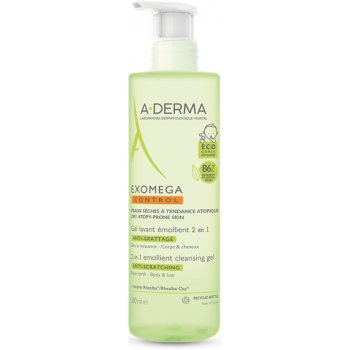 A-Derma Exomega Gel Lavant Émollient 2 en1 zvláčňujúci umývací gél 2v1 na telo a vlasy 500 ml