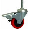 ZABI Nábytkové koliesko 50/18.5 mm, PU otočná vidlica s čapom+brzda Varianta: Závit M12