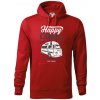 Happy Camper mikina pánska Cape s kapucňou červená