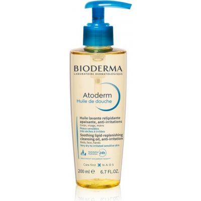 Bioderma Atoderm Shower Oil vysoko výživný upokojujúci sprchový olej pre suchú a podráždenú pokožku 200 ml
