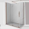 Mexen Velar sprchová kabína, posuvné dvere 160 x 70 cm, Priehľadné, Zlatoružová - 871-160-070-01-60
