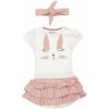 DIRKJE Set 2.d tričko kr. rukáv + sukňa + čelenka tm. biela dievča veľ.68 T46309-31-68