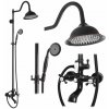 Rea Bergamo, sprchový set v retro štýle, čierna matná, REA-P5001