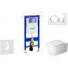 Geberit Duofix - Modul na závesné WC s tlačidlom Sigma20, biela/lesklý chróm + Duravit ME by Starck - WC a doska, Rimless, SoftClose 111.355.00.5 NM4