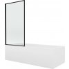 MEXEN/S - Vega obdĺžniková vaňa 170 x 70 cm s panelom + vaňová zástena 70, čierna vzor 550117070X9307017070