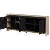Cama Komoda PORTO 3D 190x38x77 dub/černá