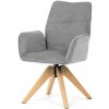 Jídelní židle DCH-C2148 SIL2, světle šedá voděodpudivá látka, dubové nohy, otočná 360°